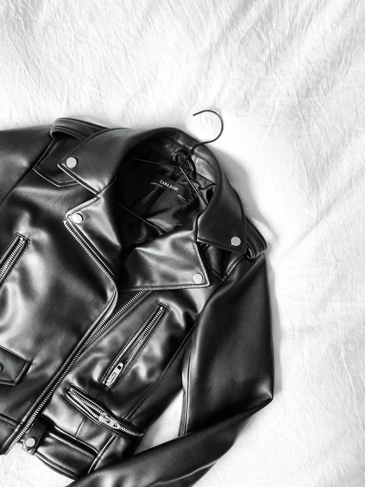 A restored leather jacket, ready to be worn again